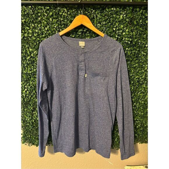 Bench Mens Blue Long Sleeve Pocket Henley Shirt Size Medium - Picture 1 of 5